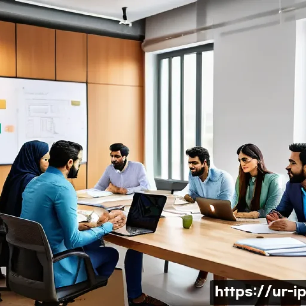 습득한 지식을 바탕으로 한 문제 해결 방법 - A modern Pakistani office environment showing a diverse team engaged in a brainstorming session arou...