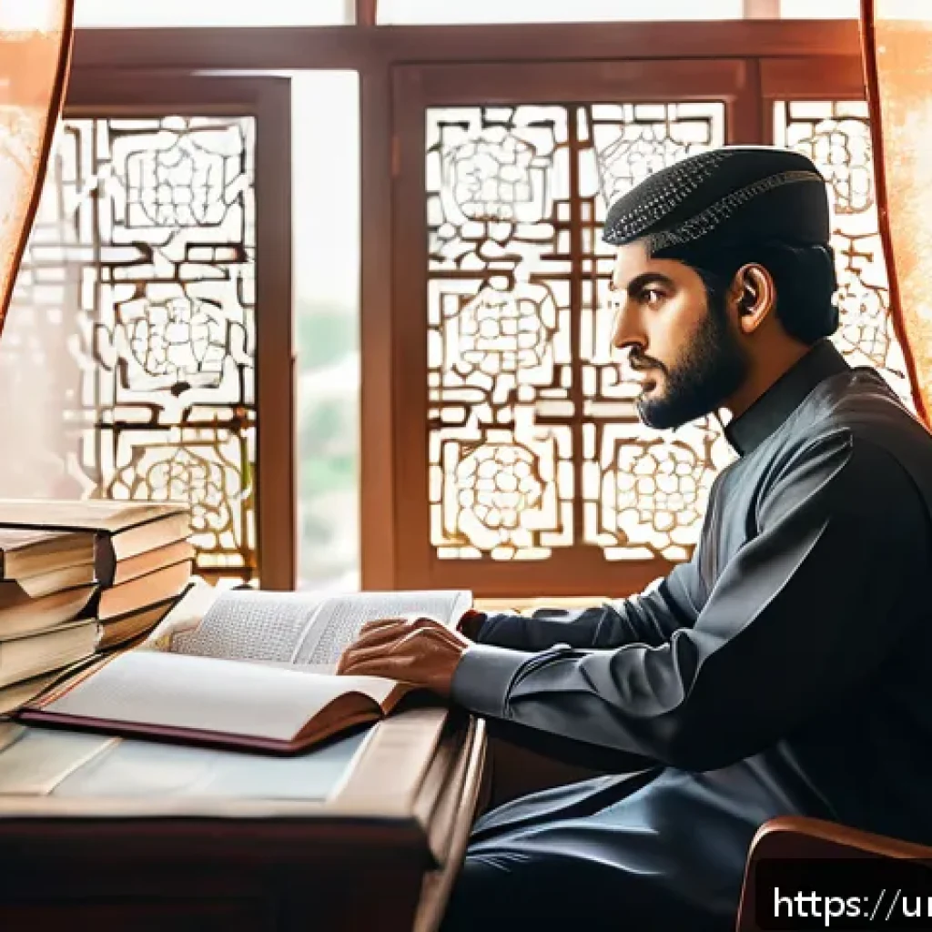 지식 습득 후 실천하기 위한 체크리스트 - A modern Pakistani study room scene showing a young adult man wearing modest, culturally appropriate...